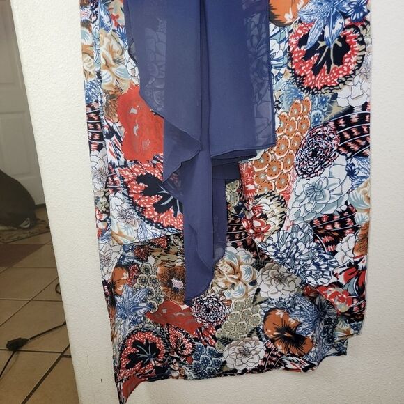 Soft Surroundings bohemian floral chiffon handkerchief dress size Small - Picture 5 of 7